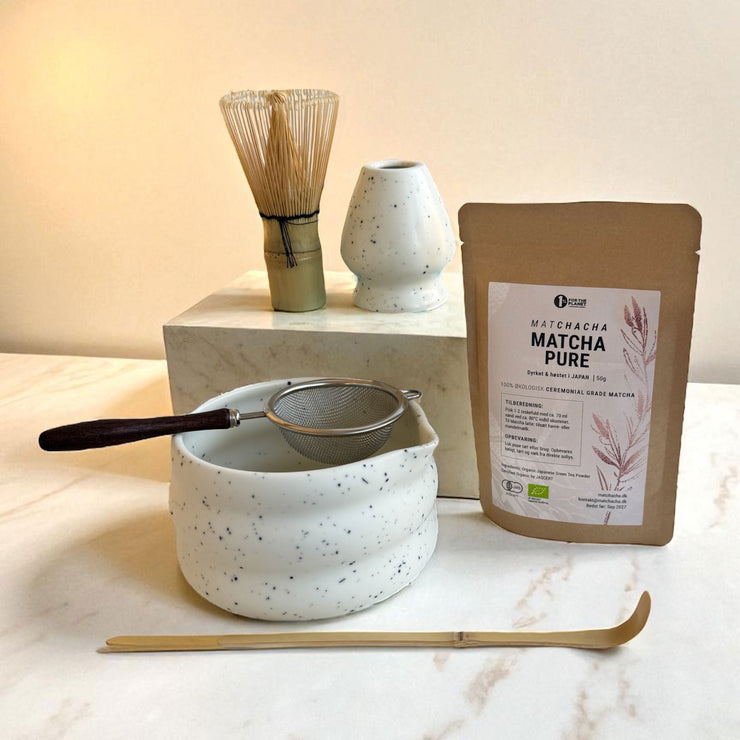 Matcha sæt med al tilbehør (50g Matcha pose)