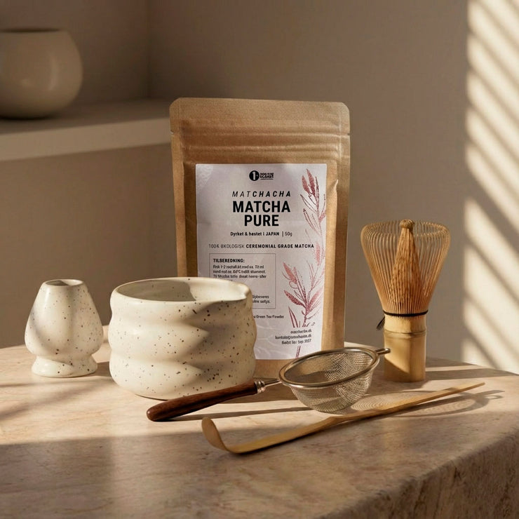 Matcha sæt med al tilbehør (50g Matcha pose)