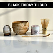 Matcha sæt (inkl. håndlavet skål med hældetud og al tilbehør)