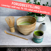 Matcha sæt (inkl. håndlavet skål med hældetud og al tilbehør)